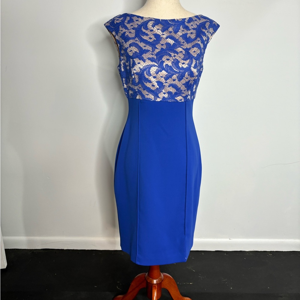 Kay Unger Royal Blue sleeveless cocktail dress